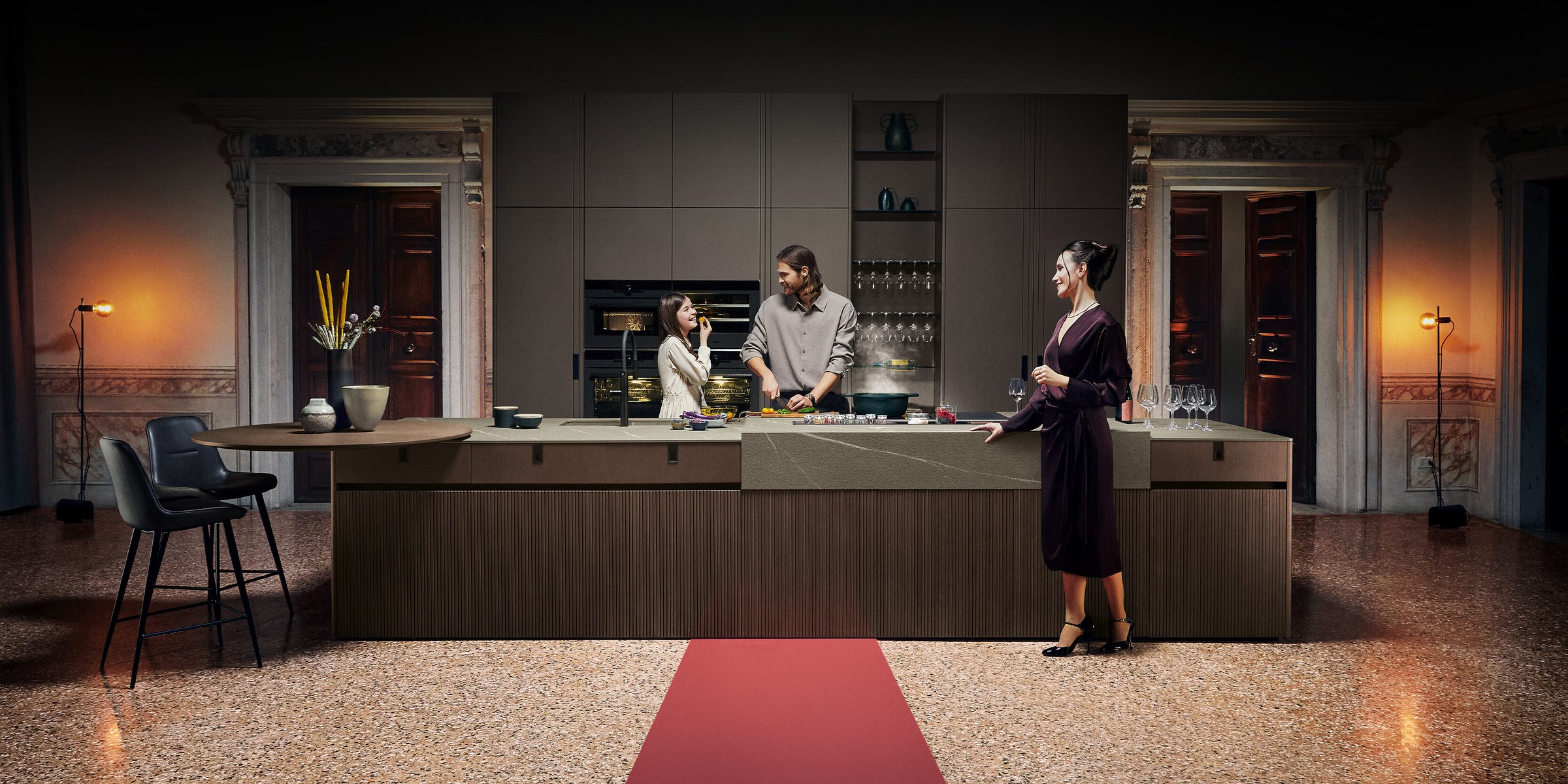 Arredo3 — cucina Time con isola in un ambiente elegante